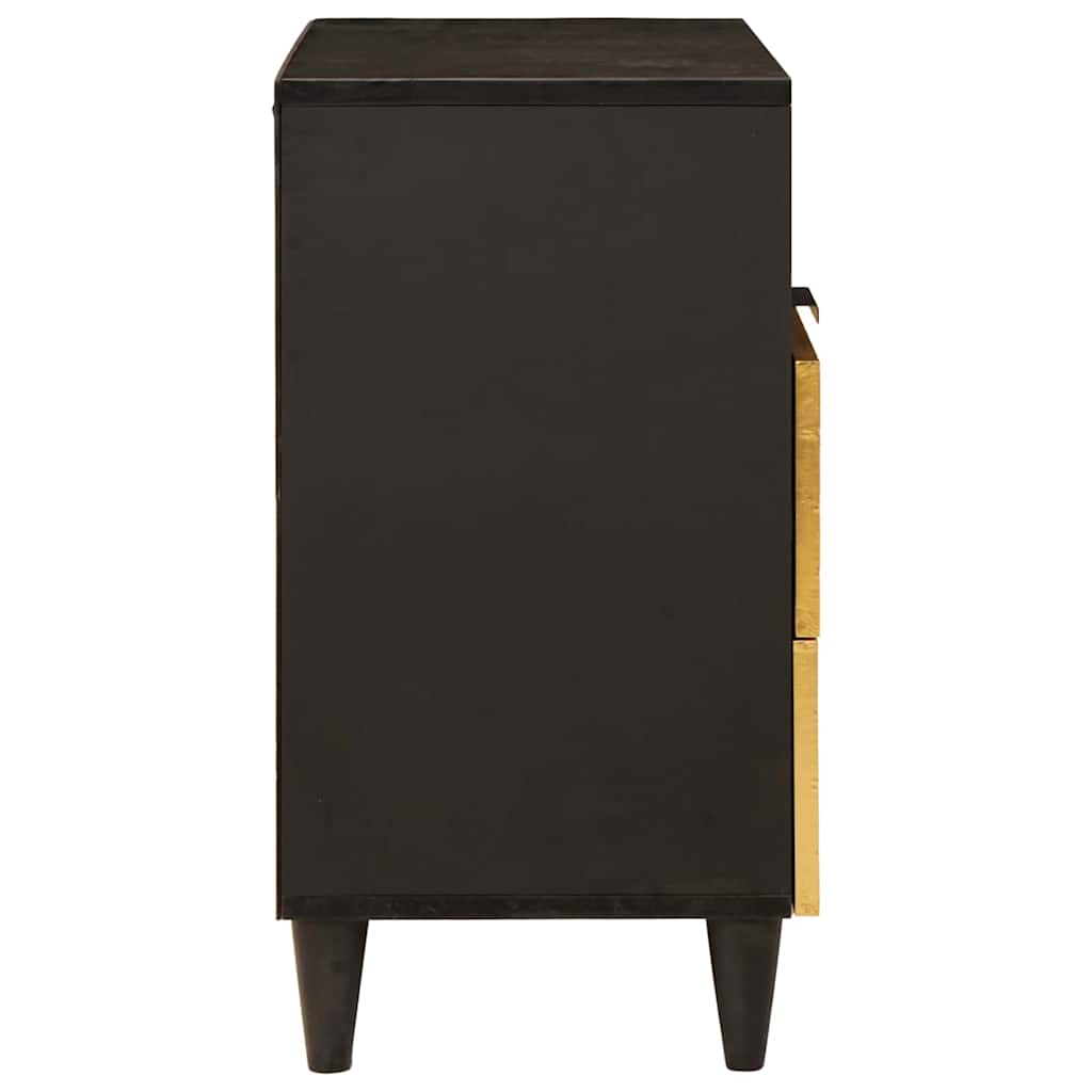 Bedside Table Black and Gold 50 x 33 x 62 cm Engineered Wood