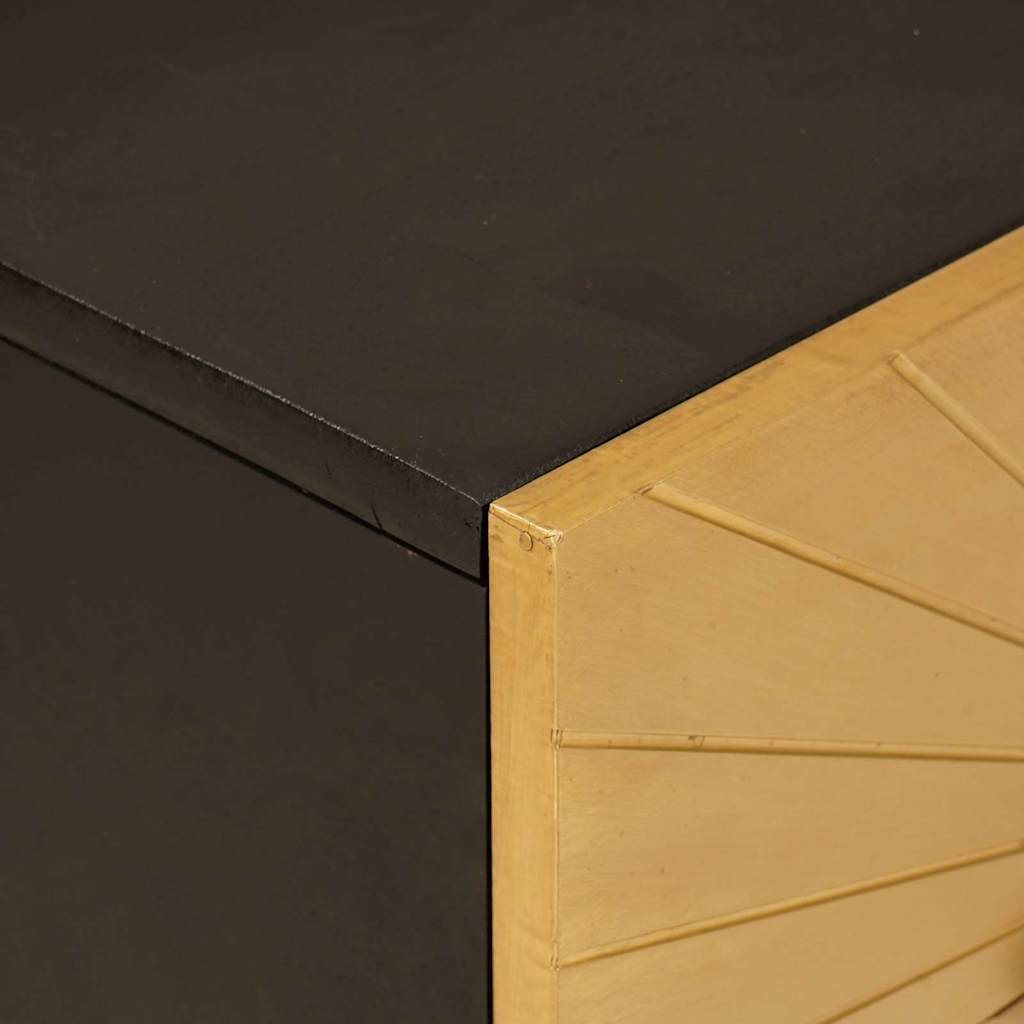 Bedside Table Black and Gold 50 x 33 x 60 cm Engineered Wood
