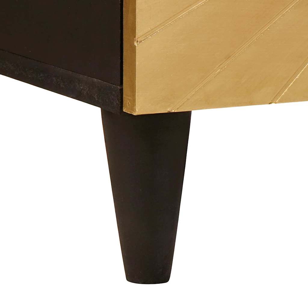 Bedside Table Black and Gold 50 x 33 x 60 cm Engineered Wood