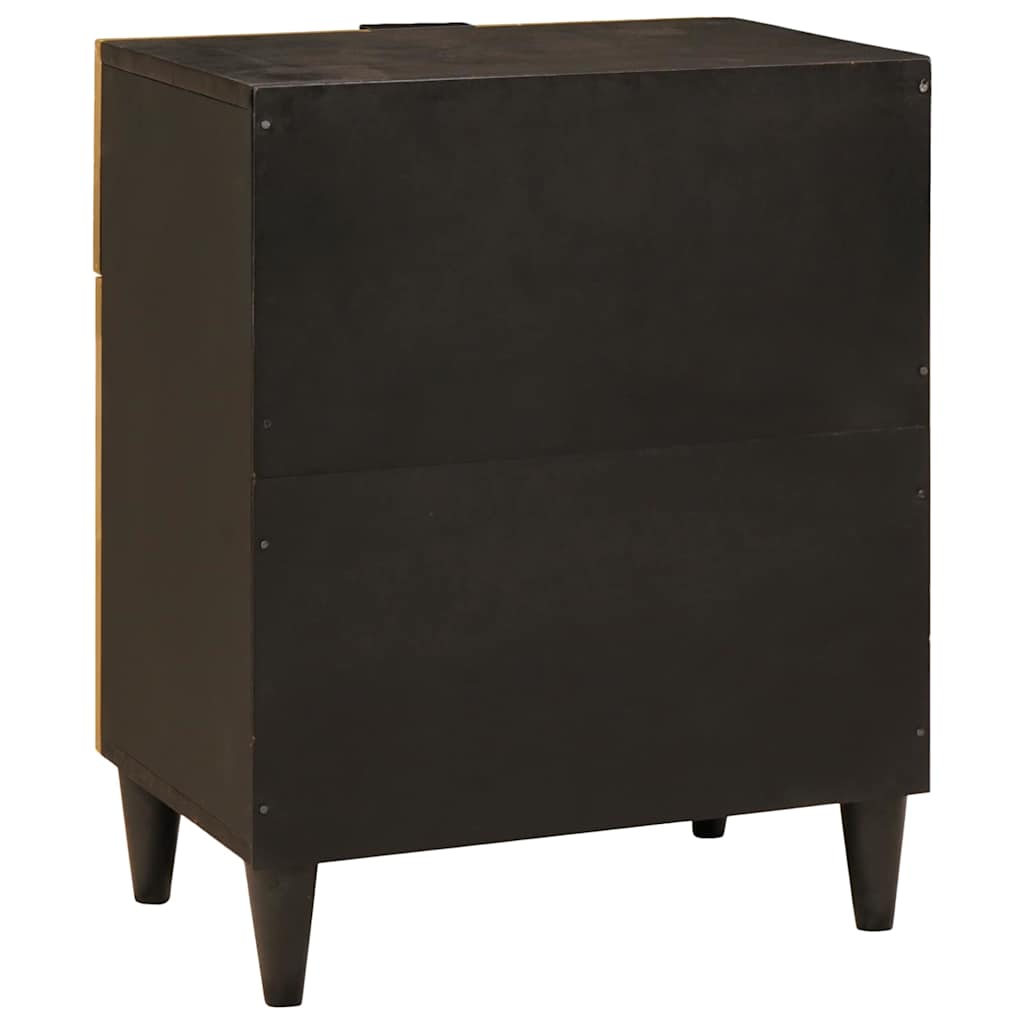 Bedside Table Black and Gold 50 x 33 x 60 cm Engineered Wood