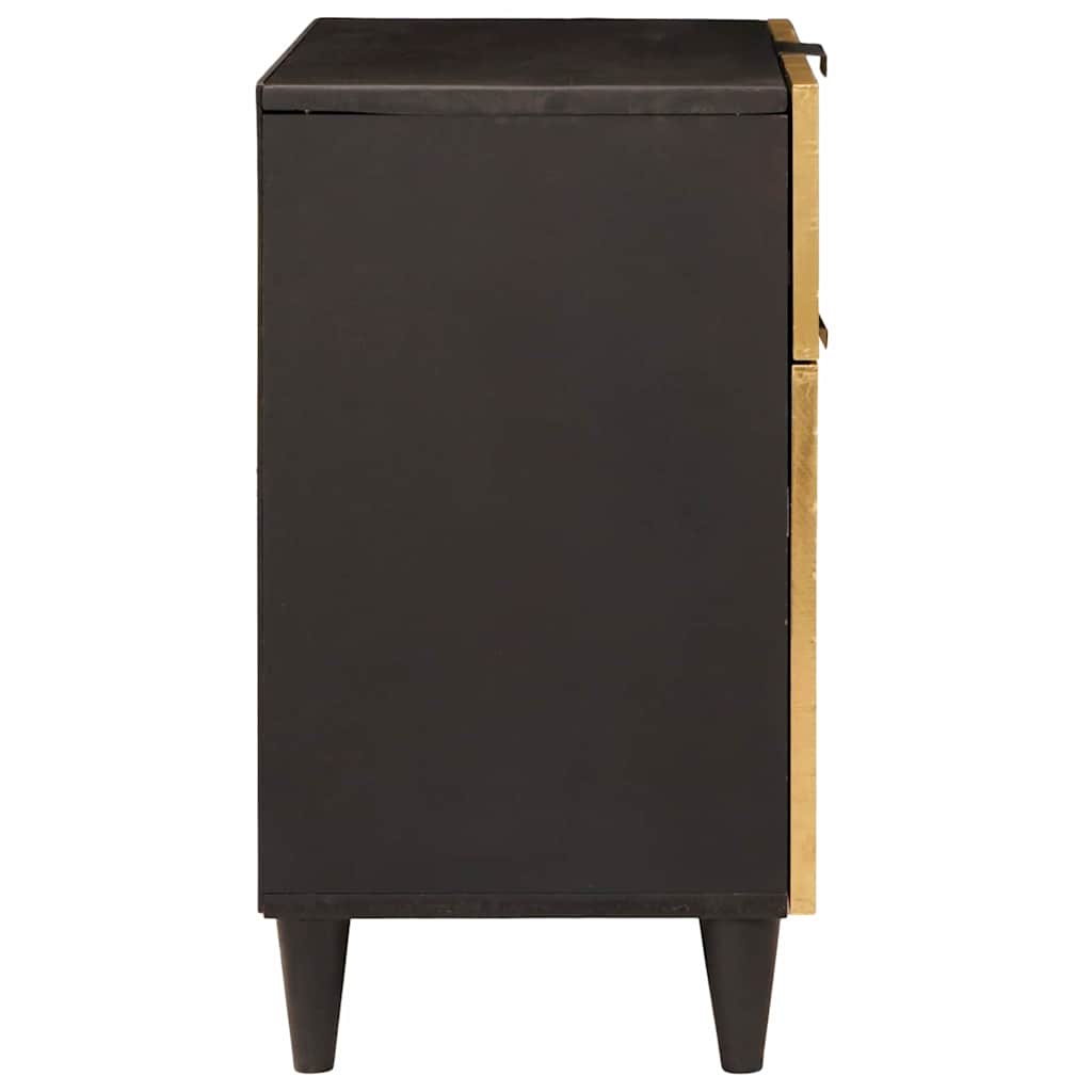 Bedside Table Black and Gold 50 x 33 x 60 cm Engineered Wood