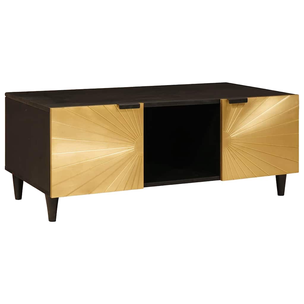 Coffee Table Black and Gold 100 x 54 x 40 cm Engineered Wood