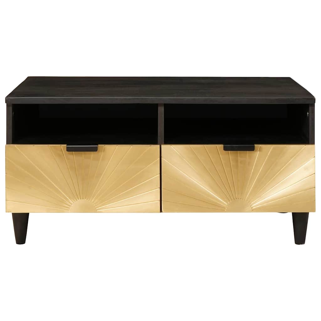 Coffee Table Black and Gold 40 x 33 x 46 cm Engineered Wood
