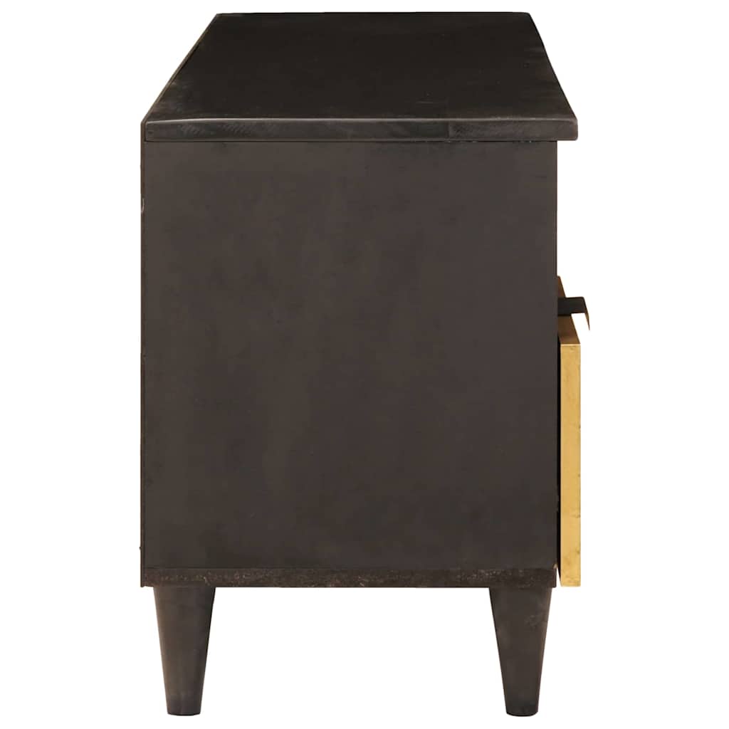 TV Cabinet Black and Gold 100 x 33 x 46 cm Engineered wood