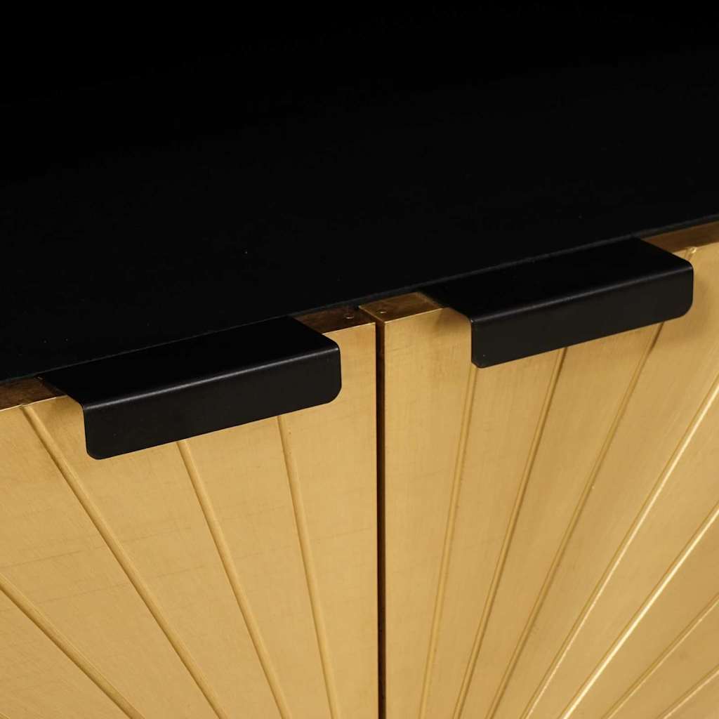 Sideboard Black and Gold 60 x 33 x 75 cm Solid Mango Wood