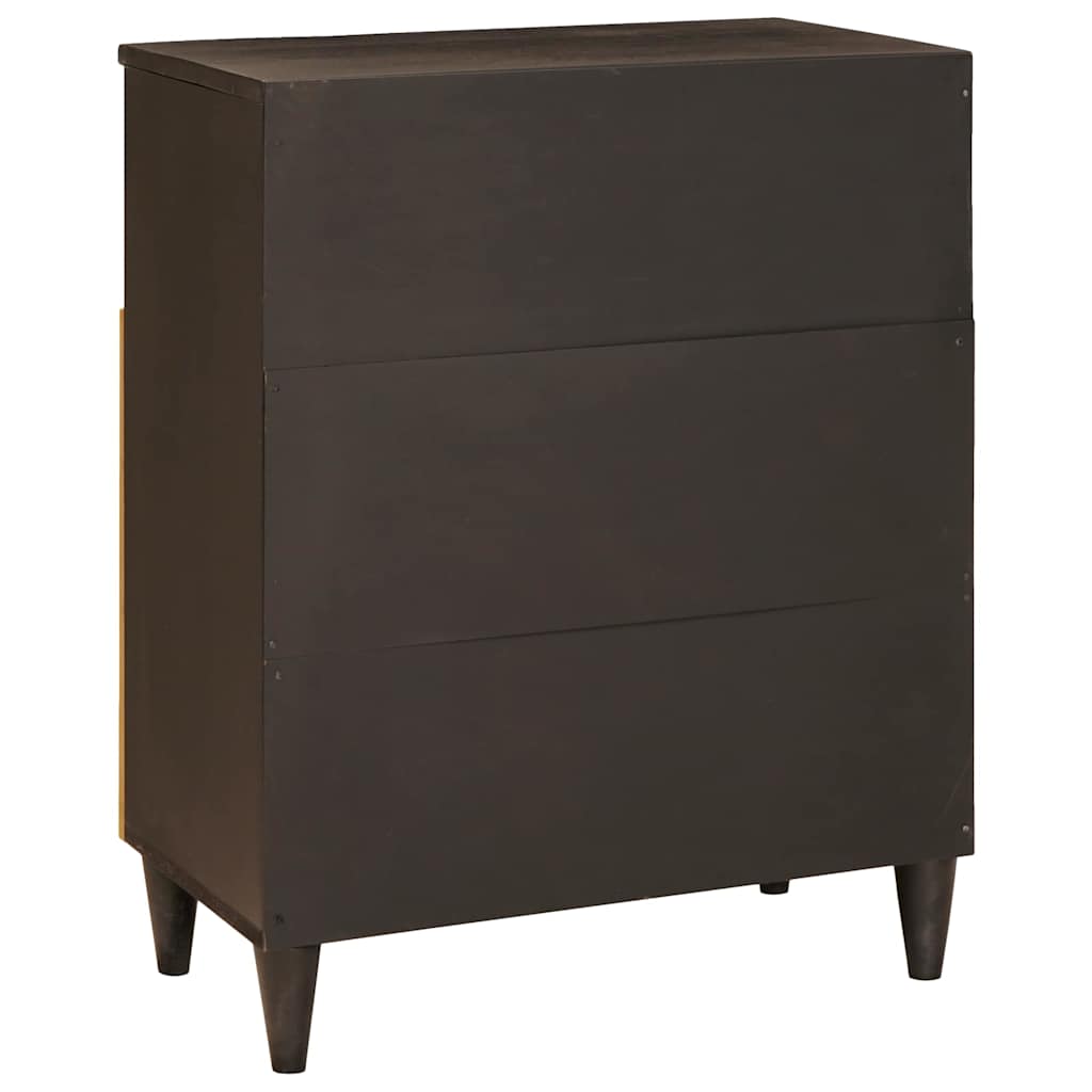Sideboard Black and Gold 60 x 33 x 75 cm Solid Mango Wood