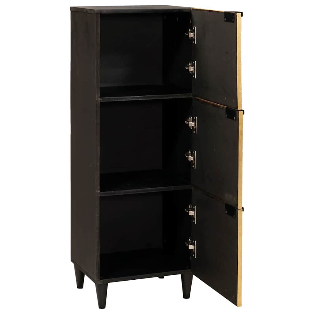 Side Cabinet Black and Gold 40 x 33.5 x 110 cm Solid Mango Wood