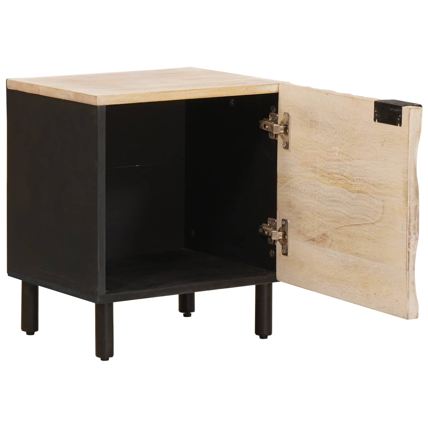 Bedside Cabinet White 40 x 33 x 46 cm Solid Mango Wood