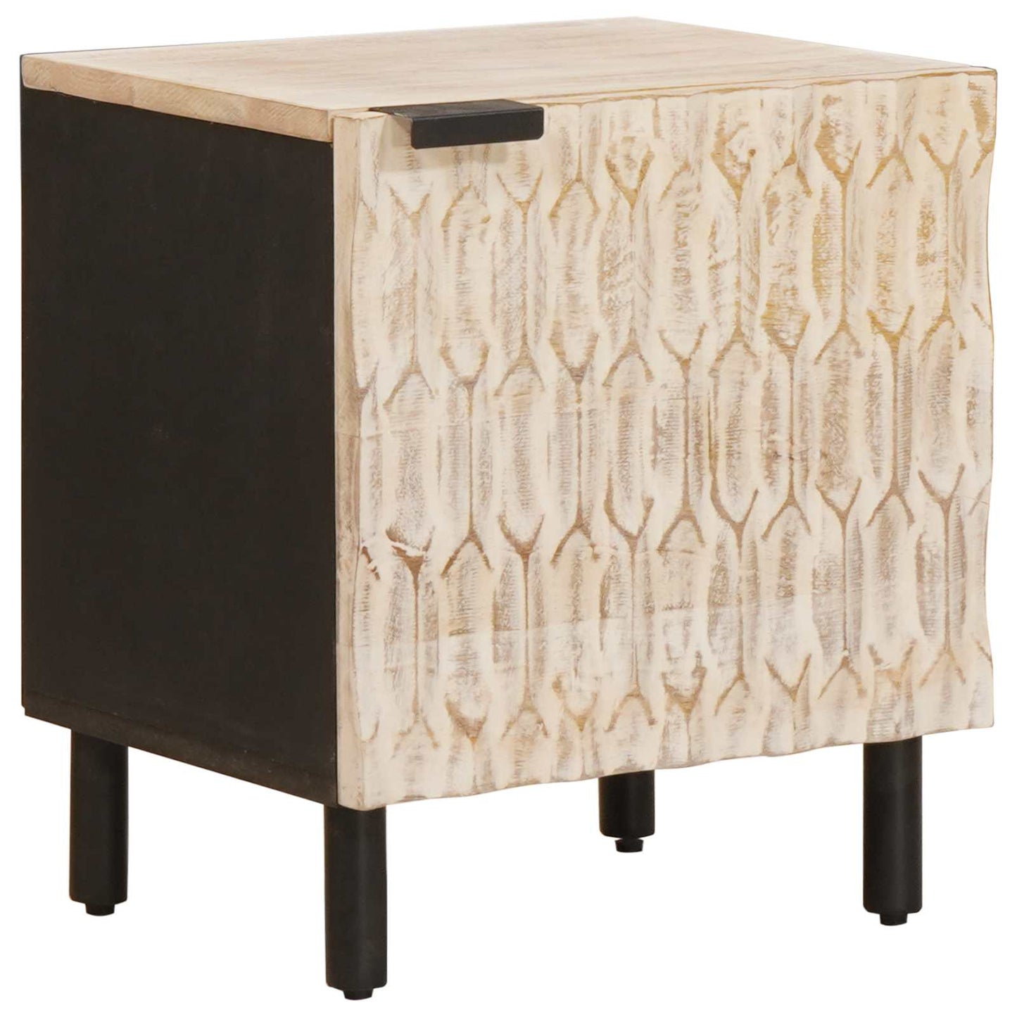 Bedside Cabinet 2 pcs White 40 x 33 x 46 cm Solid Mango Wood