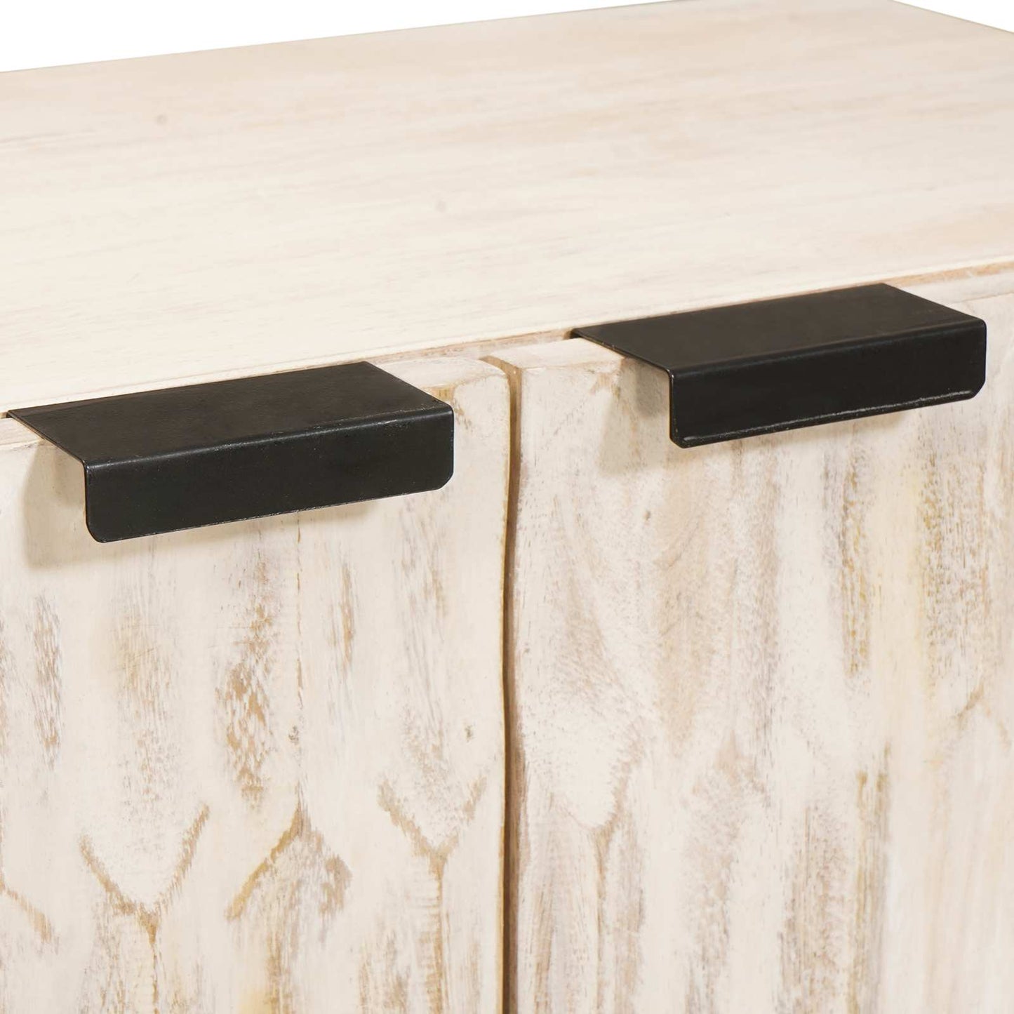 Sideboard White Wash Finish 60 x 33 x 75 cm Solid Mango Wood