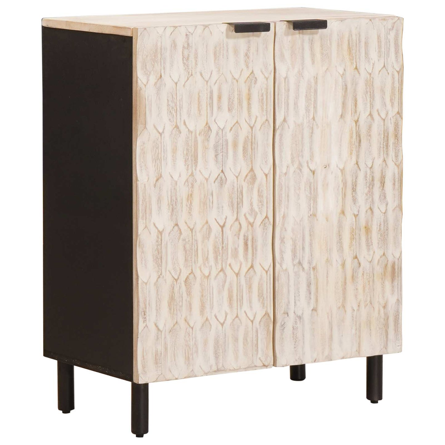 Sideboard White Wash Finish 60 x 33 x 75 cm Solid Mango Wood