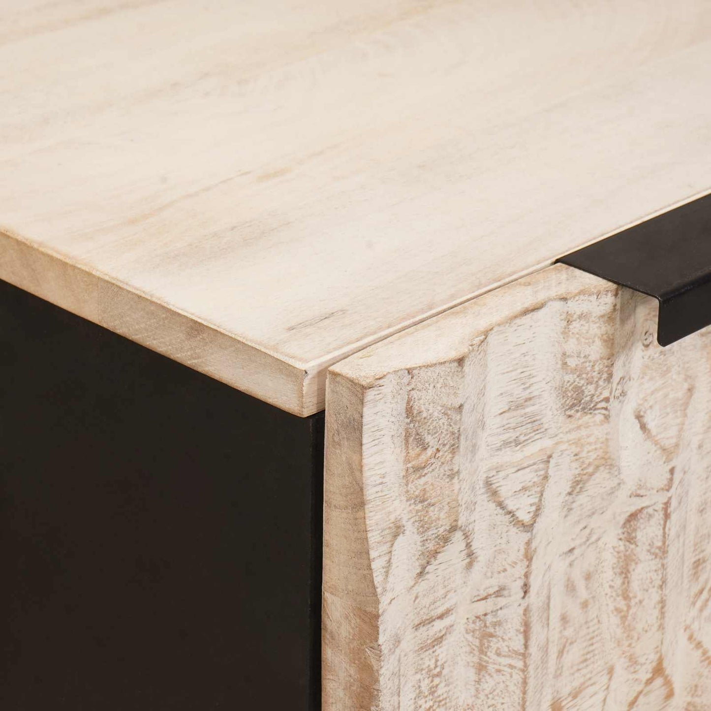 Coffee Table White 80 x 50 x 40 cm Solid Mango Wood