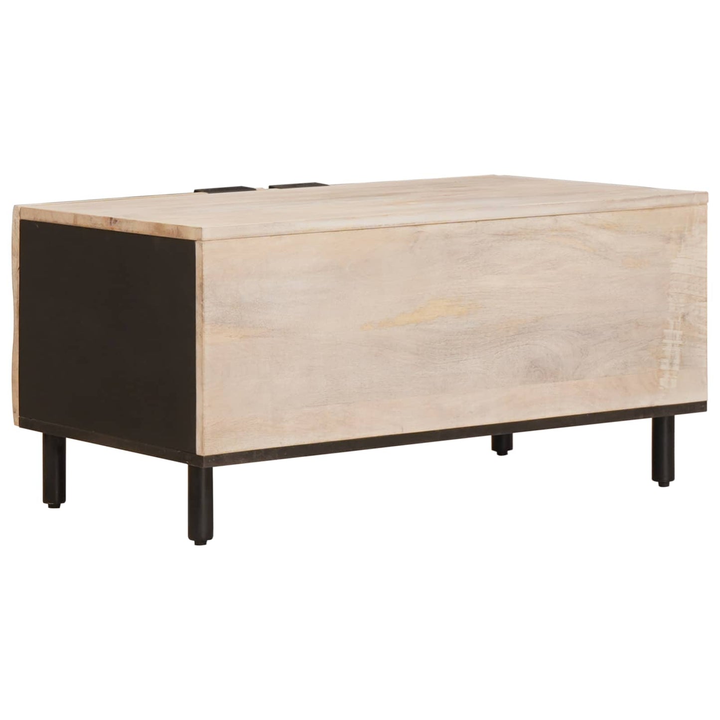 Coffee Table White 80 x 50 x 40 cm Solid Mango Wood
