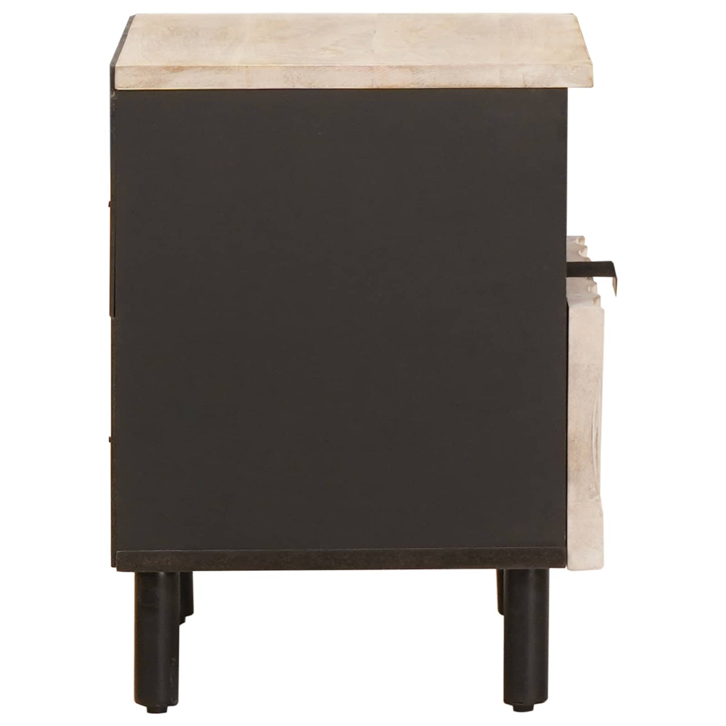 Bedside Cabinet White 40 x 33 x 46 cm Solid Mango Wood
