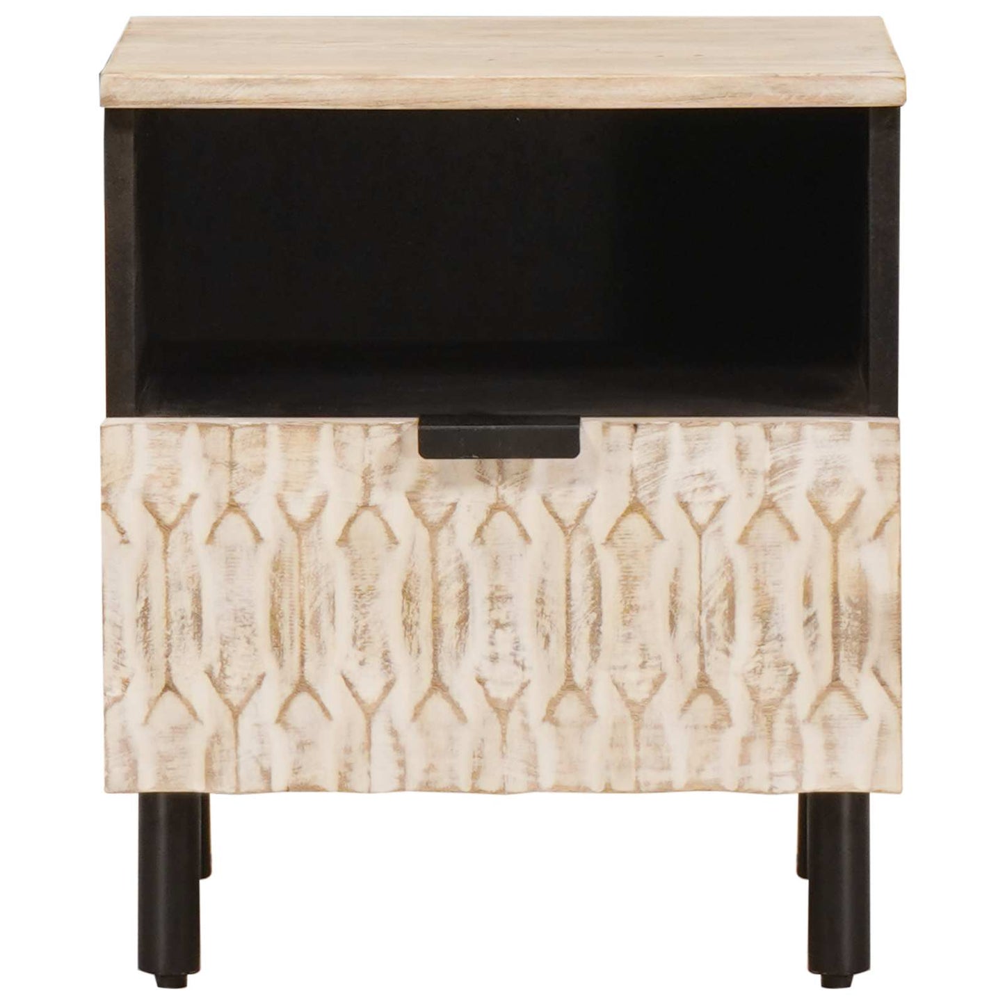 Bedside Cabinet 2 pcs White 40 x 33 x 46 cm Solid Mango Wood