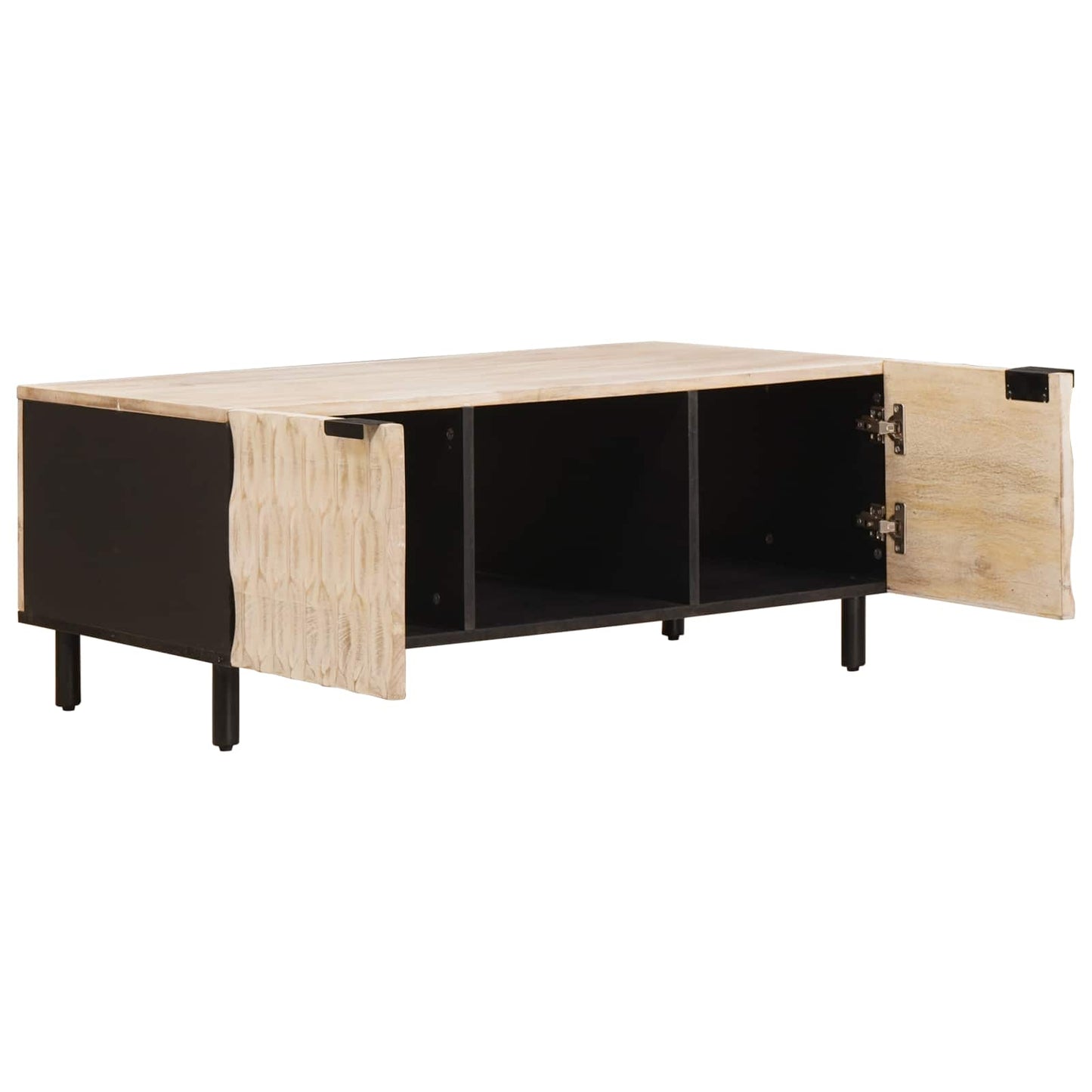 Coffee Table White 100 x 54 x 40 cm Solid Mango Wood