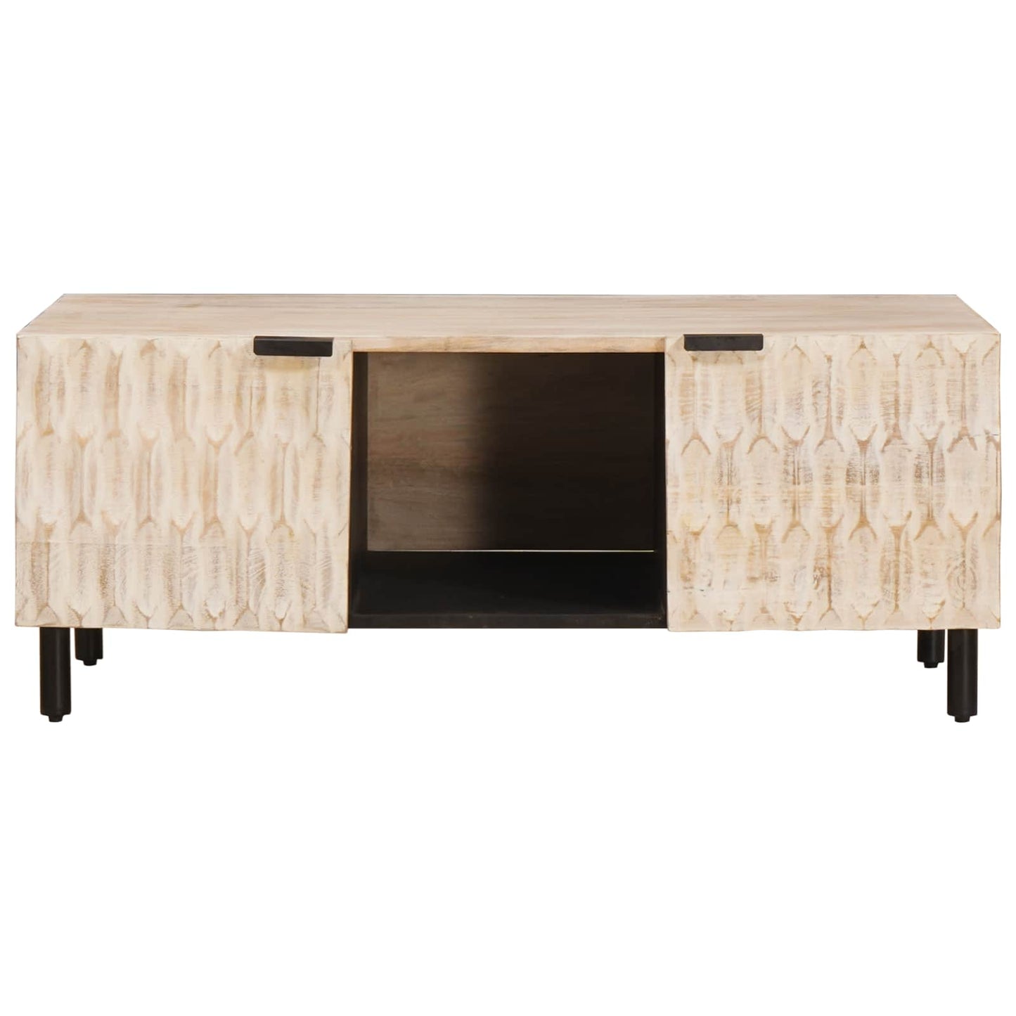Coffee Table White 100 x 54 x 40 cm Solid Mango Wood