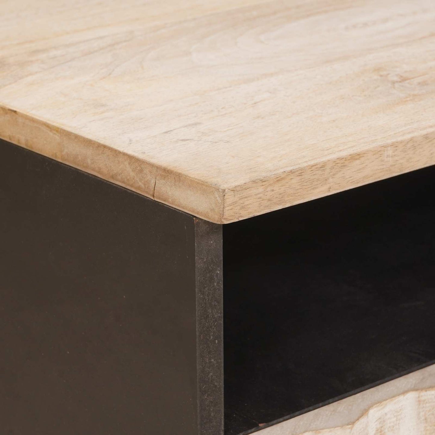 Coffee Table with Drawer White 80 x 54 x 40 cm Solid Mango Wood