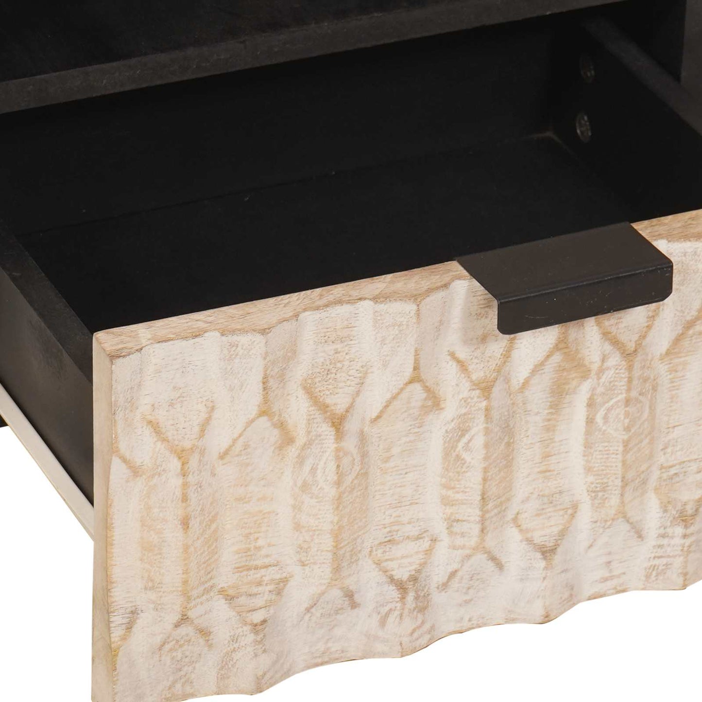 Coffee Table with Drawer White 80 x 54 x 40 cm Solid Mango Wood
