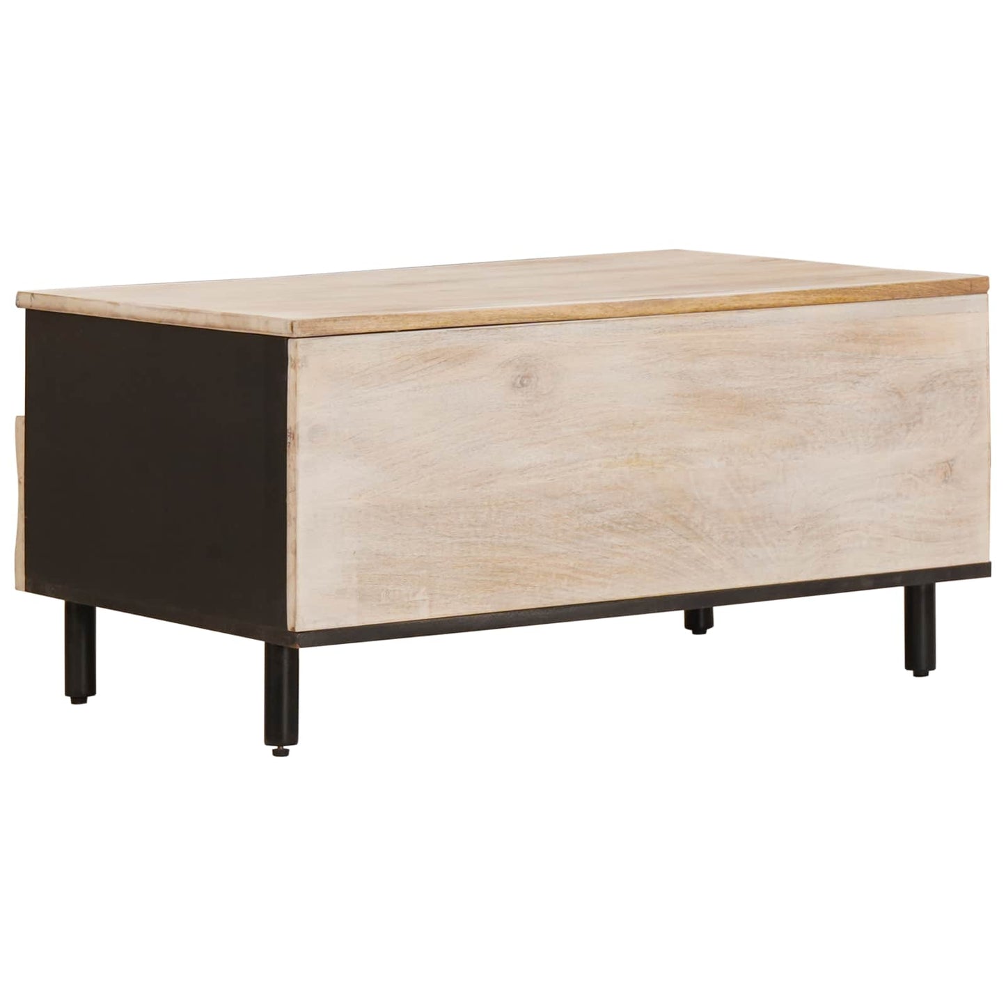 Coffee Table with Drawer White 80 x 54 x 40 cm Solid Mango Wood