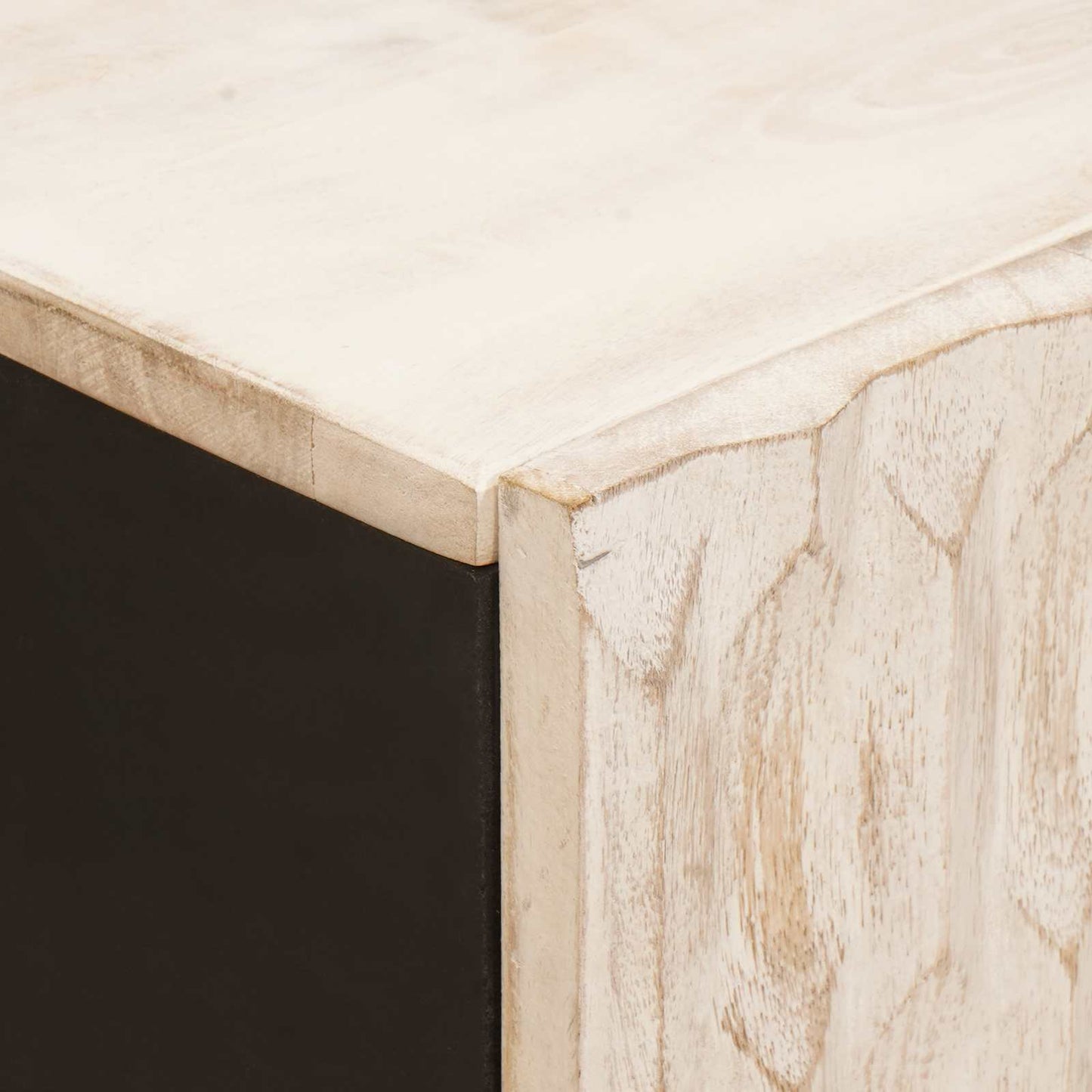 Sideboard White Wash Finish 60 x 33 x 75 cm Solid Mango Wood