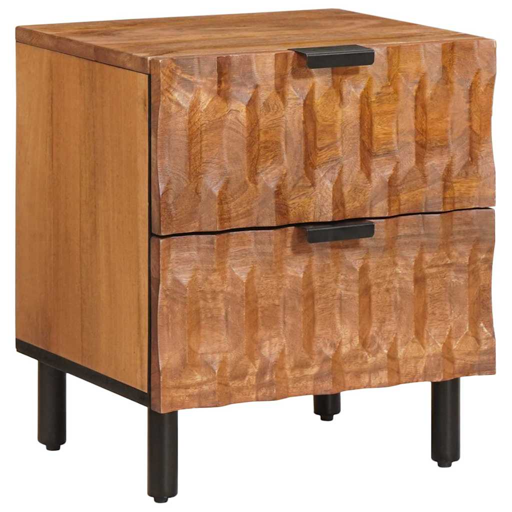 Bedside Cabinet 2 pcs Brown 40 x 33 x 46 cm Solid Mango Wood