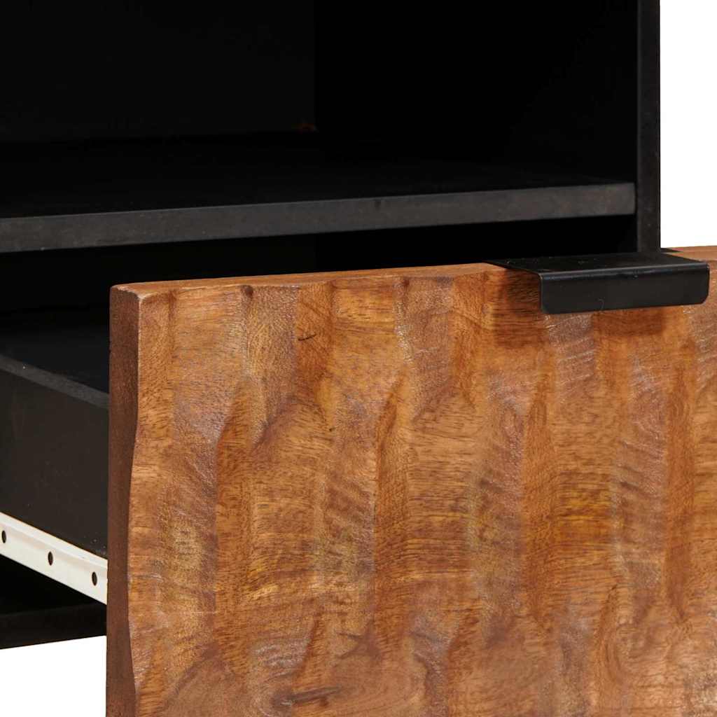 Bedside Cabinet 2 pcs Brown 40 x 33 x 46 cm Solid Mango Wood