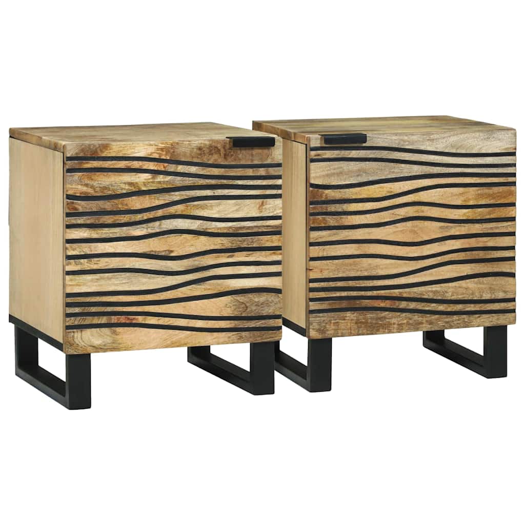 Bedside Cabinet 2 pcs Natural 40 x 33 x 46 cm Engineered Wood