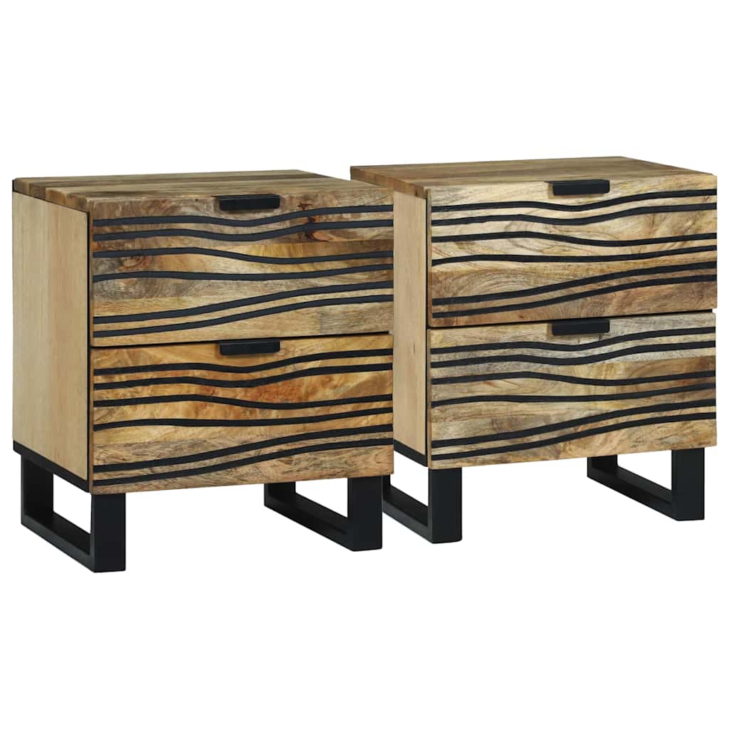 Bedside Cabinet 2 pcs Natural 40 x 33 x 46 cm Engineered Wood