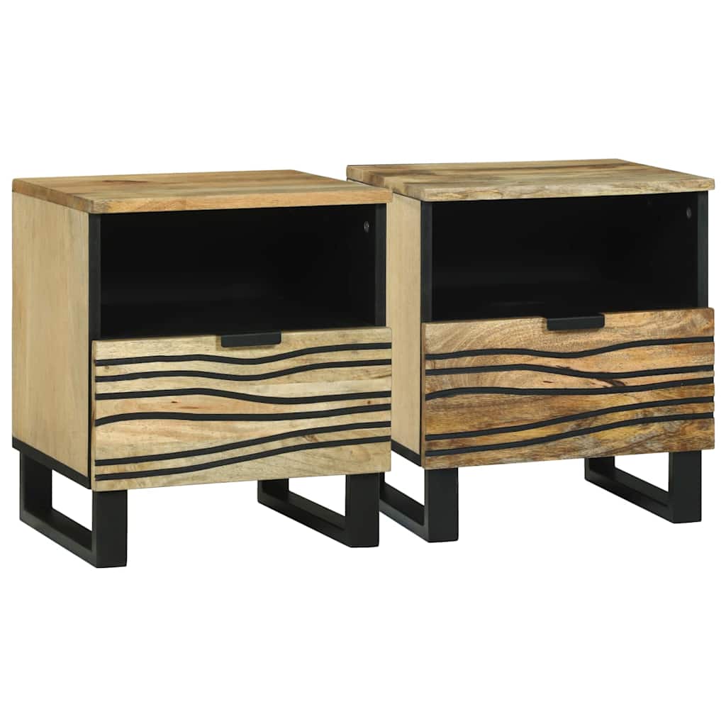 Bedside Cabinet 2 pcs Natural 40 x 33 x 46 cm Engineered Wood