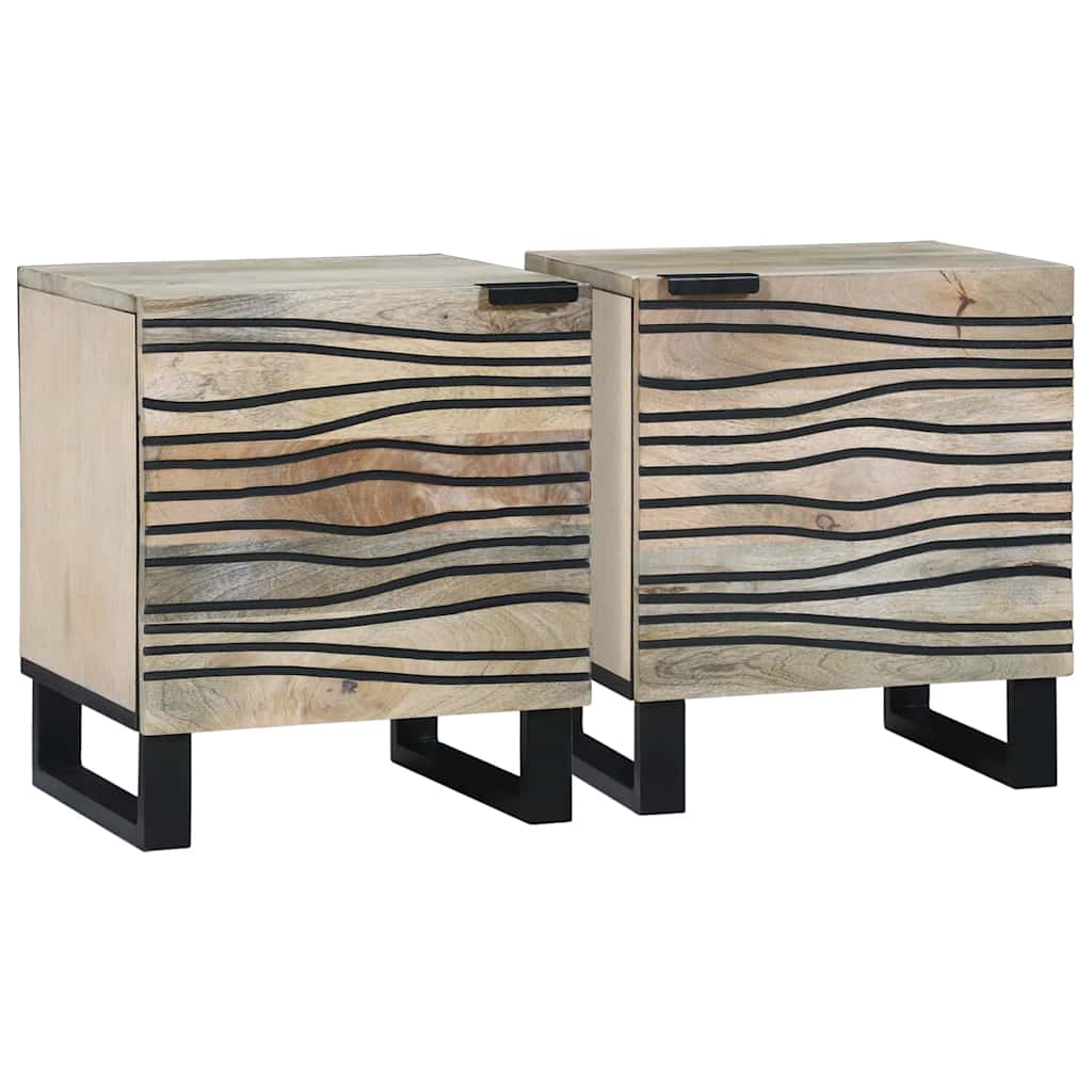 Bedside Cabinet 2 pcs White 40 x 33 x 46 cm Engineered Wood