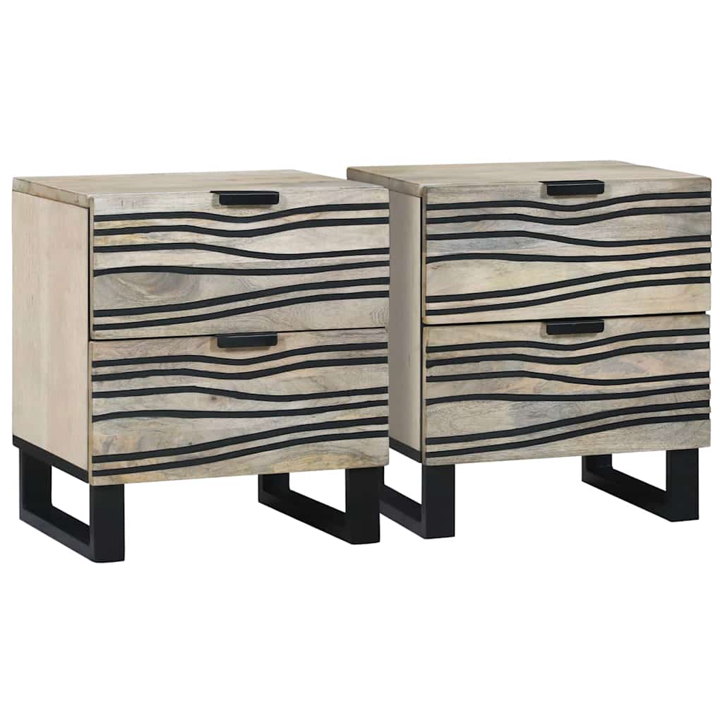 Bedside Cabinet 2 pcs White 40 x 33 x 46 cm Engineered Wood