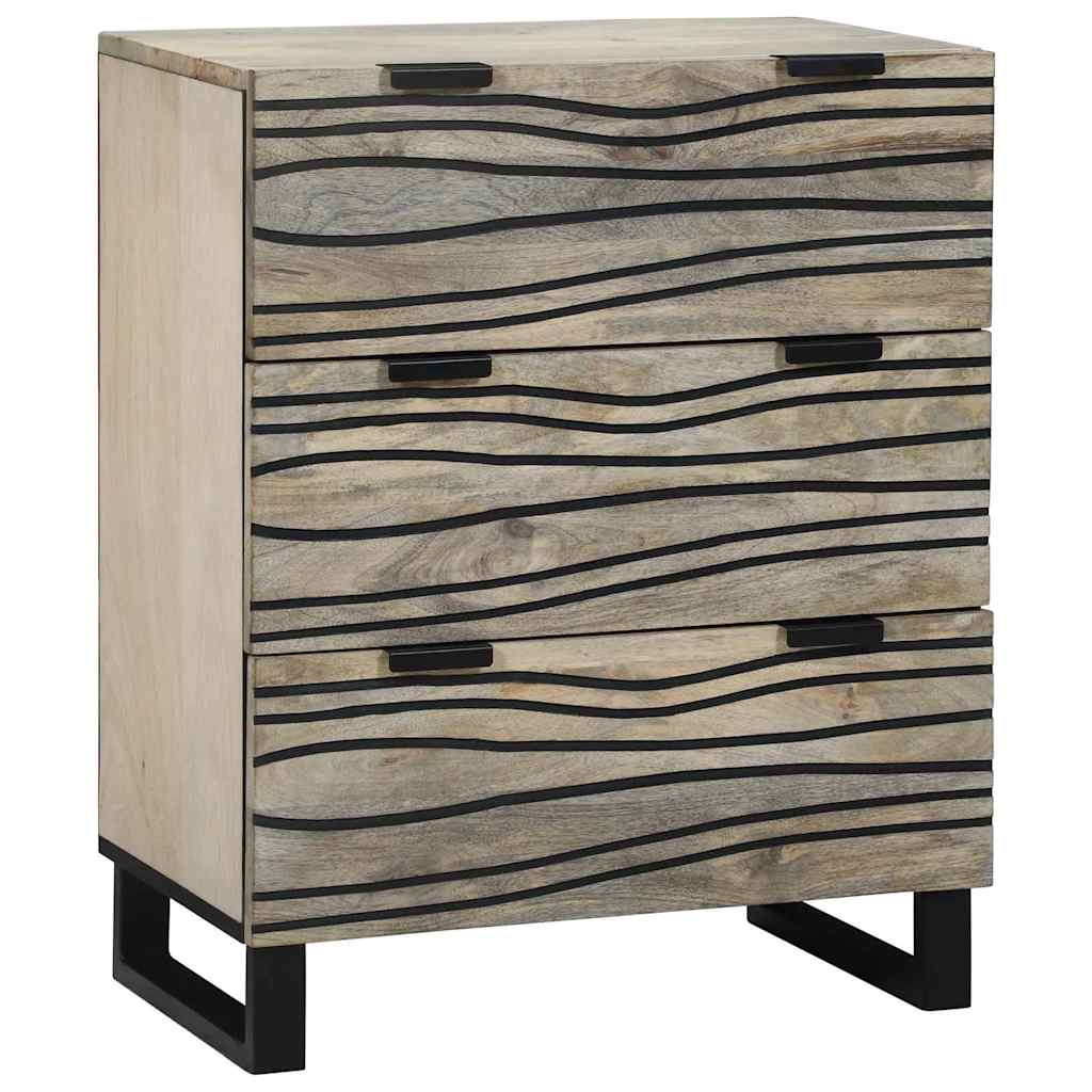 Sideboard with Drawer White 60 x 33.5 x 75 cm Solid Mango wood