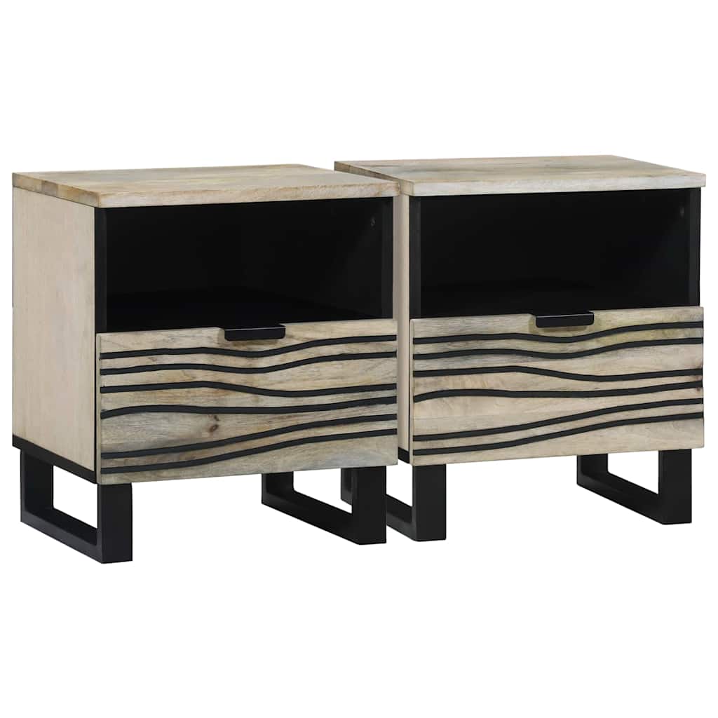 Bedside Cabinet 2 pcs White 40 x 33 x 46 cm Engineered Wood
