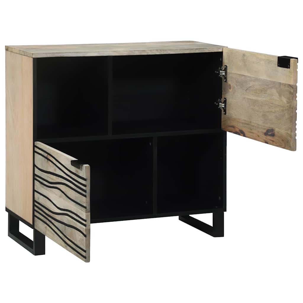 Sideboard White 80 x 33 x 75 cm Solid mango wood