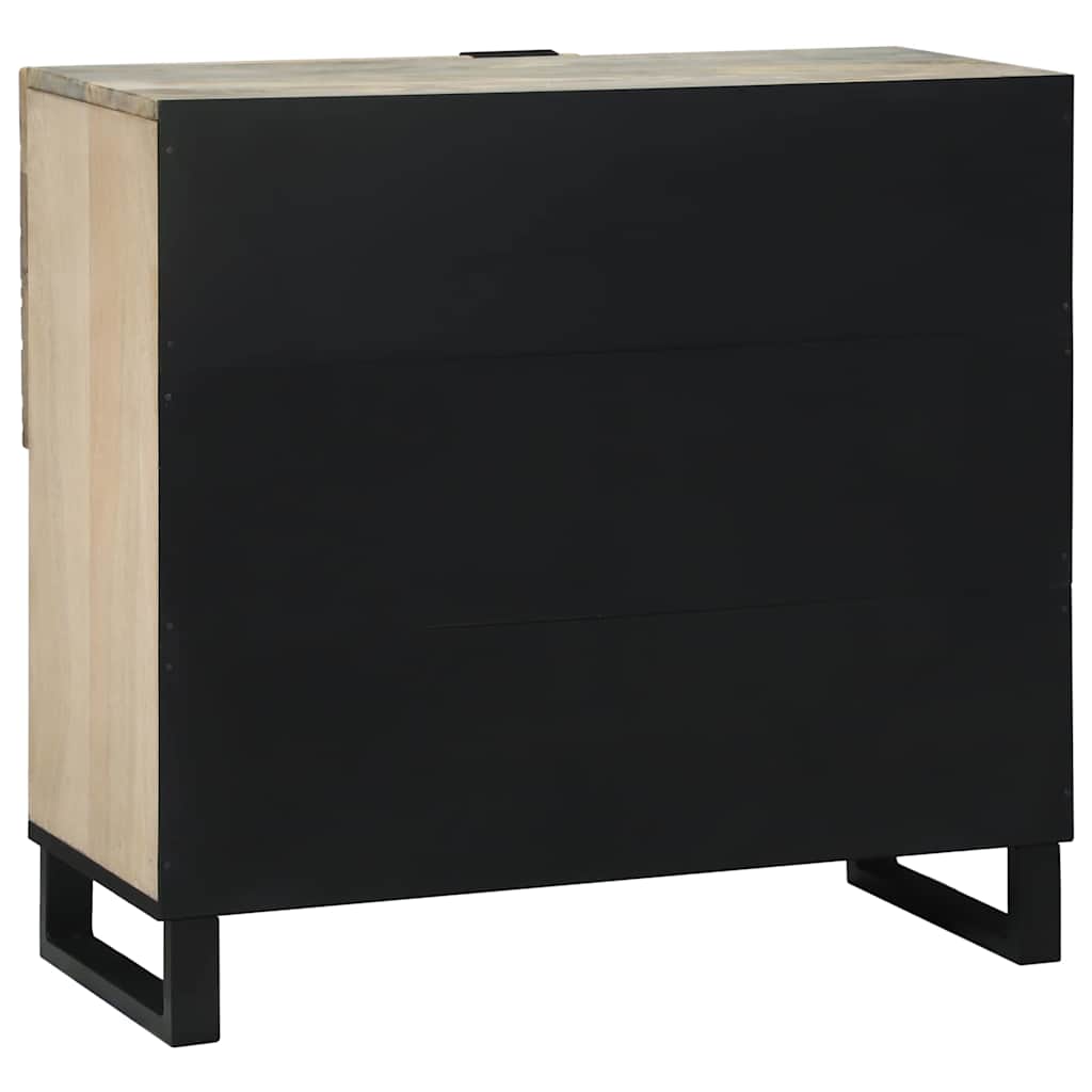 Sideboard White 80 x 33 x 75 cm Solid mango wood