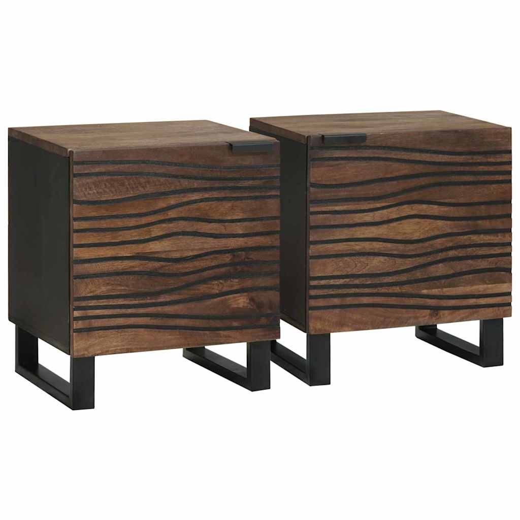 Bedside Cabinet 2 pcs Walnut 40 x 33 x 46 cm Engineered Wood