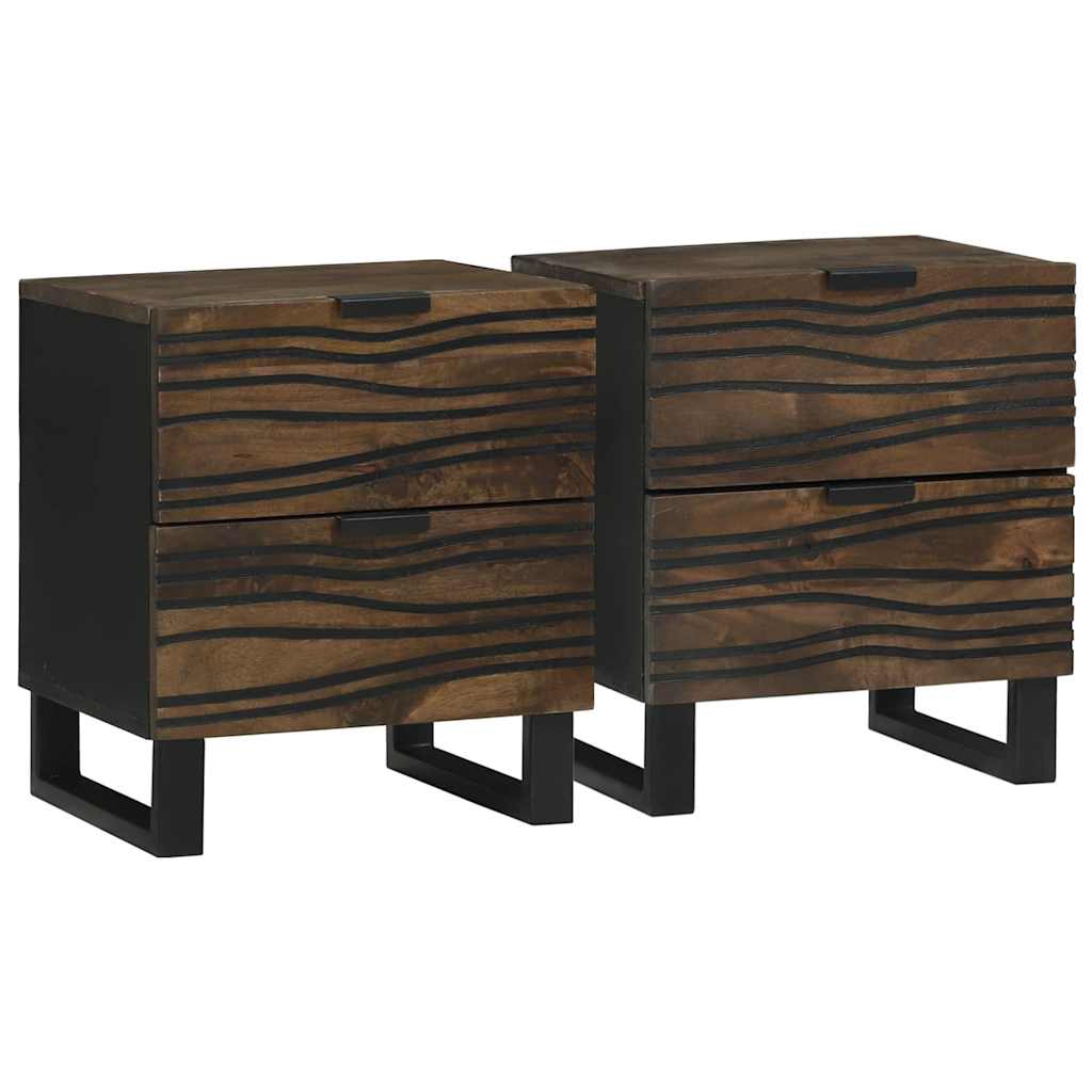 Bedside Cabinet 2 pcs Walnut 40 x 33 x 46 cm Engineered Wood