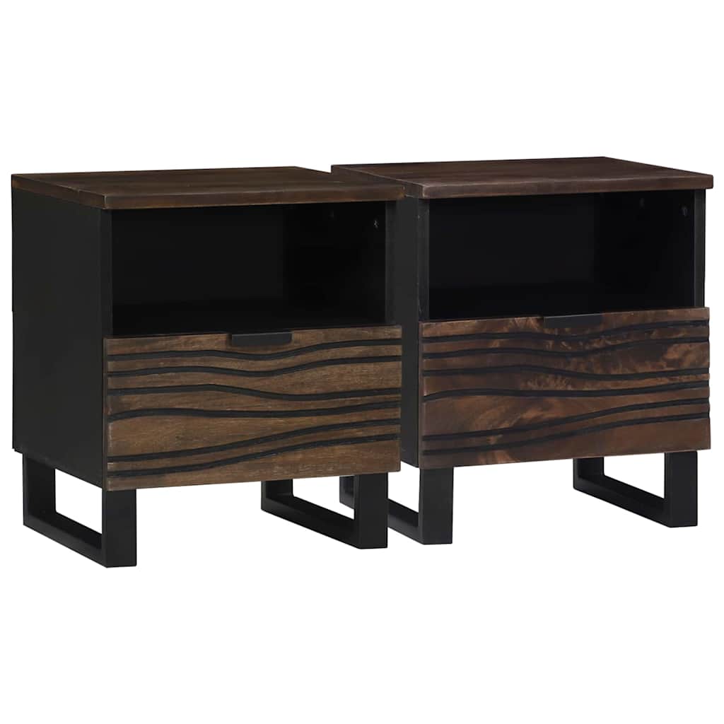 Bedside Cabinet 2 pcs Walnut 40 x 33 x 46 cm Engineered Wood