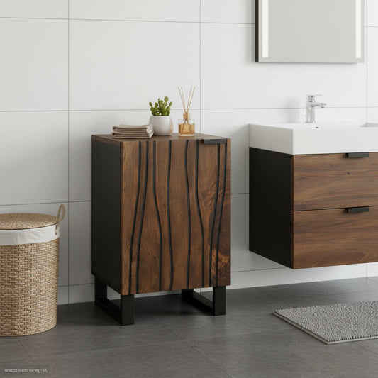 Bathroom Sink Cabinet Walnut 38 x 33.5 x 58 cm Engineered Wood