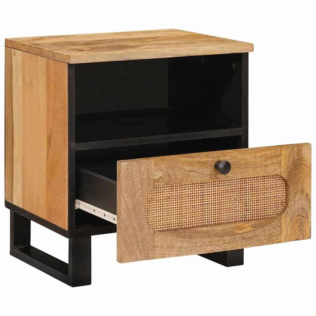 Bedside Cabinet 2 pcs Natural 40 x 33 x 46 cm Solid Mango Wood