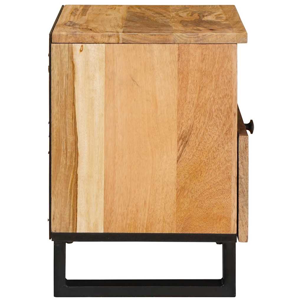 Bedside Cabinet 2 pcs Natural 40 x 33 x 46 cm Solid Mango Wood