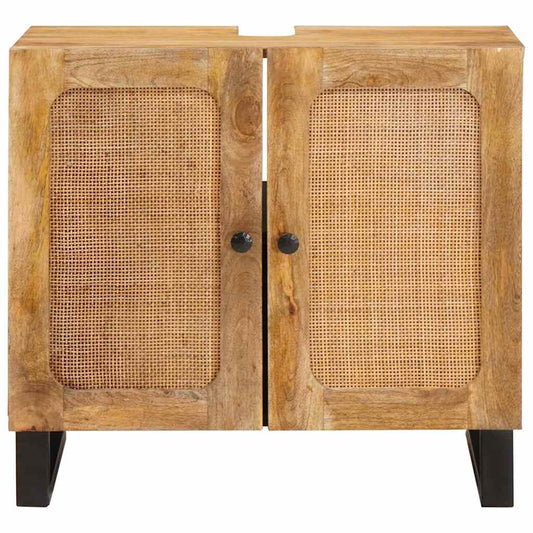 Bathroom Sink Cabinet Brown 62 x 33 x 58 cm Solid Mango Wood