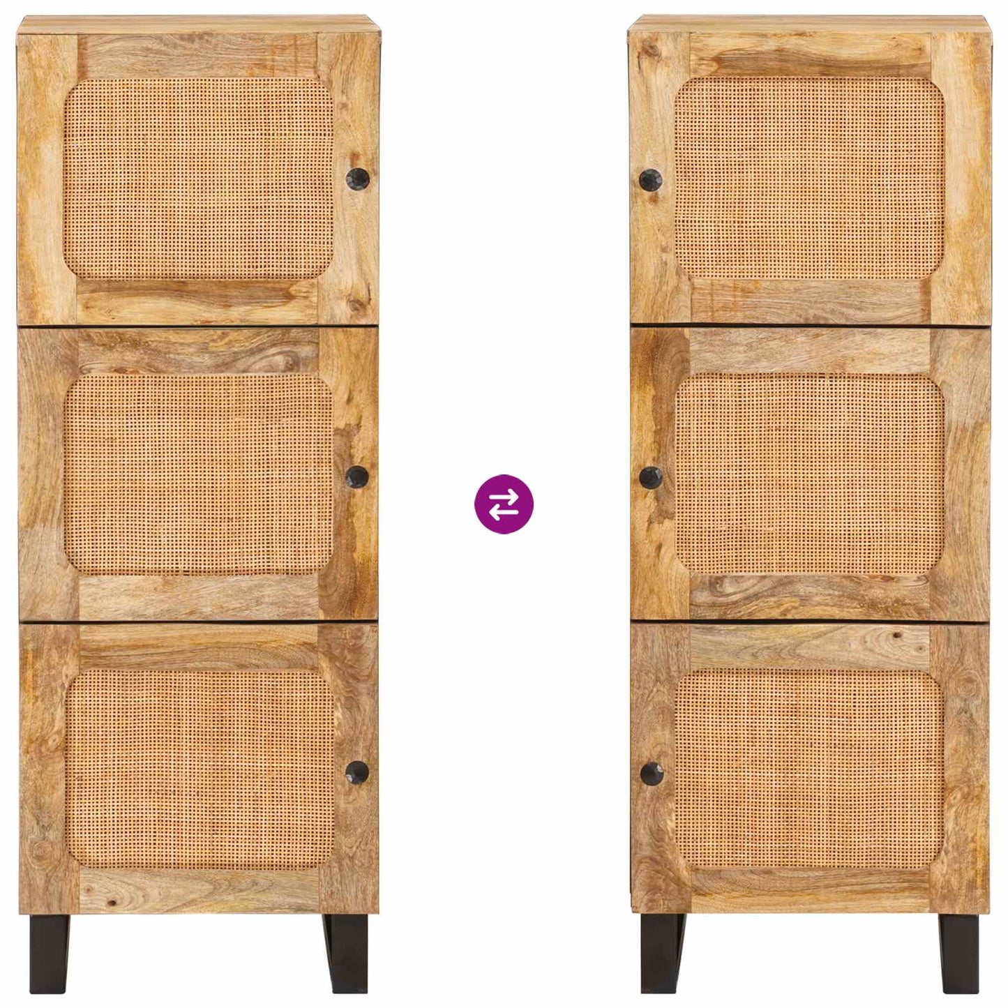 Highboard with Storage Brown 90 x 33 x 75 cm Solid Mango Wood