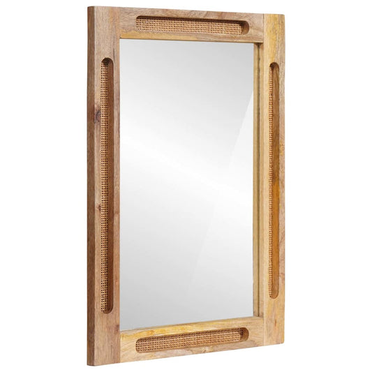 Bathroom Mirror Brown 50 x 2.5 x 70 cm Solid Mango Wood