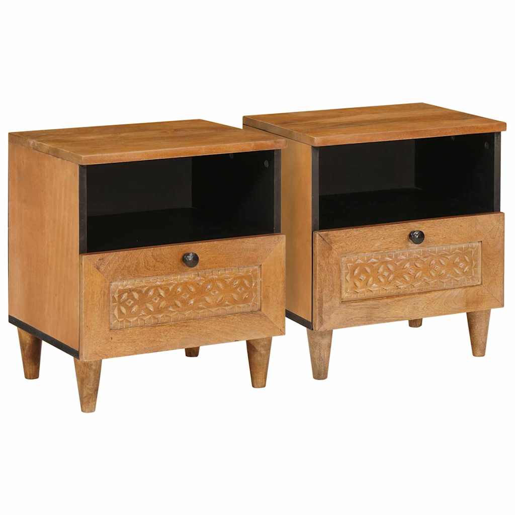 Bedside Cabinet 2 pcs Light Brown 40 x 33 x 46 cm