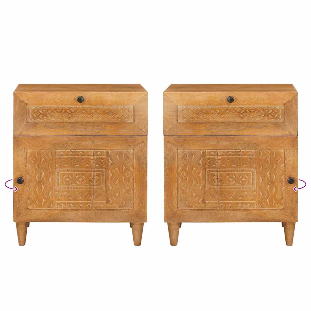 Bedside Cabinet Light Brown 50 x 33 x 60 cm Engineered Wood