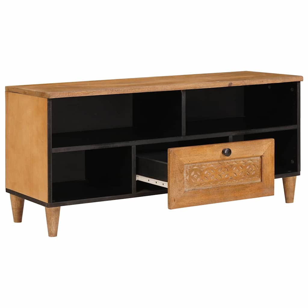 TV Cabinet with Drawer 100 x 33 x 46 cm Solid Mango Wood