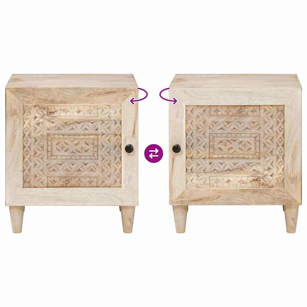 Bedside Cabinet White 80 x 50 x 40 cm Engineered Wood