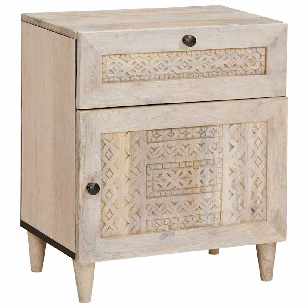Bedside Cabinet White 50 x 33 x 60 cm Engineered Wood